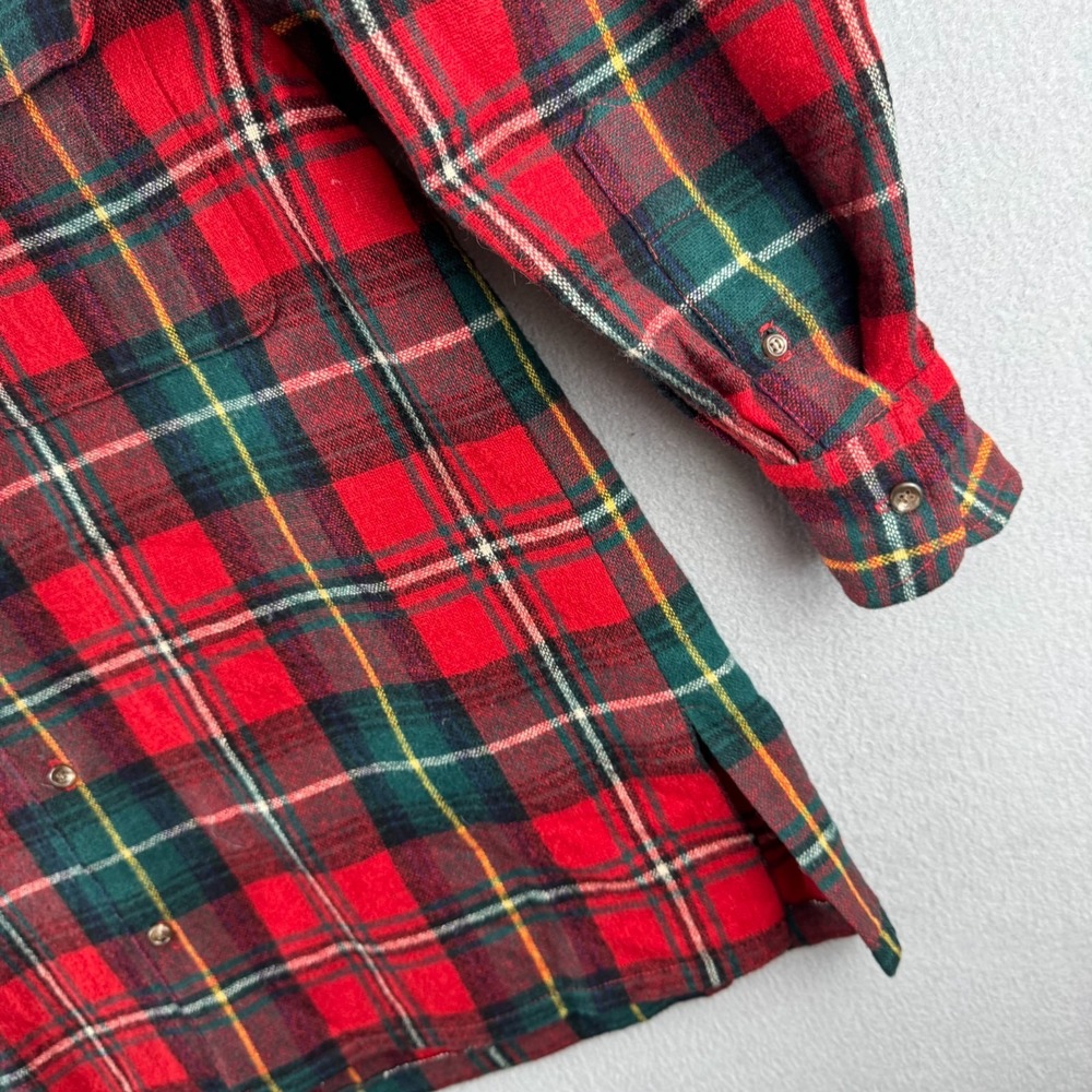 Vintage 80s Polo Ralph Lauren Wool Flannel Shirt Womens 8 Oversized Loop Collar - Picture 9 of 16